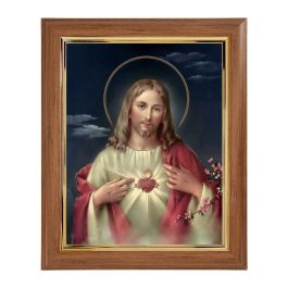 10" x 12" Walnut Frame with Gold Inside Lip and a 8" x 10" Sacred Heart ...