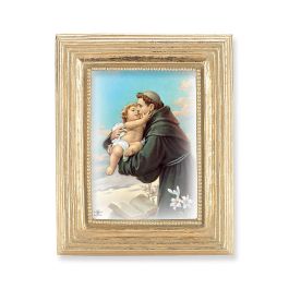 3 3/4" x 4 1/2" Gold Frame with a Saint Anthony Print-P65 - William J ...