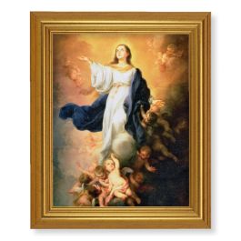 10" x 12" Gold Leaf Finish Beveled Frame with 8" x 10" Immaculate ...