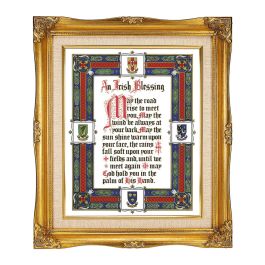 8"x10" An Irish Blessing Textured Art in a 12"x14" Ornate Antiqued Gold ...