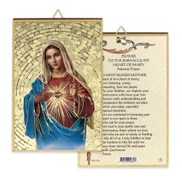 4" x 6" Gold Foil Immaculate Heart of Mary Mosaic Plaque - William J ...