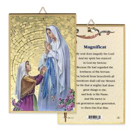 4" x 6" Gold Foil Our Lady of Lourdes Mosaic Plaque - William J Hirten Co