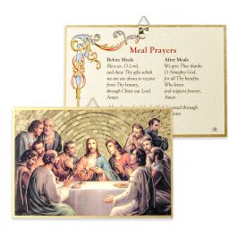 4" x 6" Gold Foil Last Supper Mosaic Plaque - William J Hirten Co