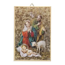 4" x 6" Gold Foil Holy Family Mosaic Plaque - William J Hirten Co