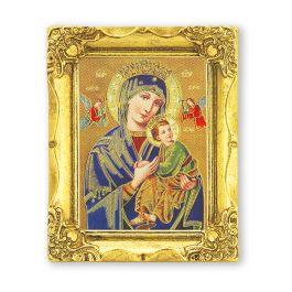 3" x 2" Antique Gold Frame with Our Lady of Perpetual Help Print-P65 ...