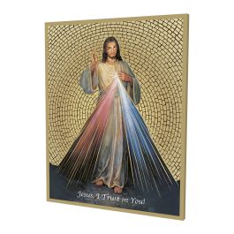 8X10 GOLD STAMPED MOSAIC PLAQUE OF DIVINE MERCY. Made in Italy ...