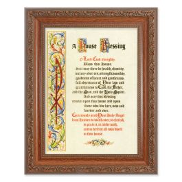 8.25" x 10.25" Ornate Wood Frame with a 6" x 8" House Blessing Print ...