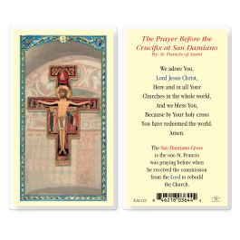 The Prayer Before the Crucifix at San Damiano Holy Card - William