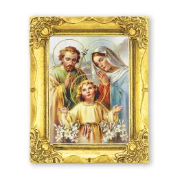 3" x 2" Antique Gold Frame with Holy Family Print-P65 - William J Hirten Co