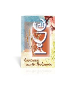 White Chalice First Communion Greeting Card