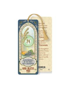 First Communion Laminated Bookmark with Tassel sold in Inc. of 10       
