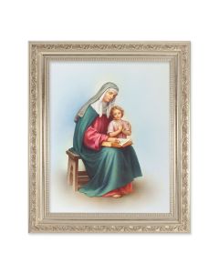 10" x 12" Ornate Silver Frame with a St. Anne Print