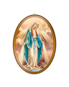 17" x 12 1/2" Our Lady of Grace Oval Wood Plaque