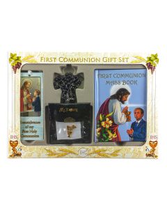6 pc Black First Communion Set for Boys - P65