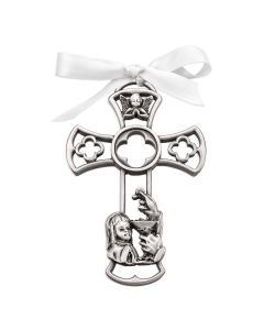 First Communion Girl Genuine Pewter Cross