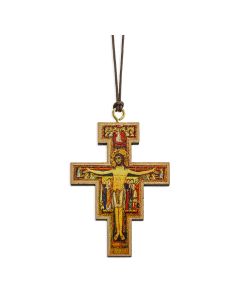 2" San Damiano Colored Crucifix