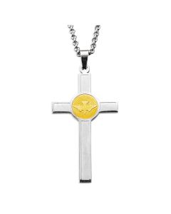 2" x 1 1/8" Holy Spirit Medal Cross on 24" Rolo Chain