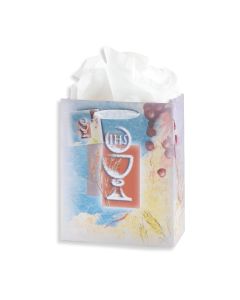 Communion - White Chalice Large Gift Bag with Tissue (Inc. of 10)