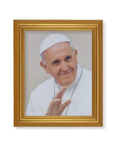10" x 12" Gold Leaf Finish Beveled Frame with 8" x 10" Pope Francis Textured Art