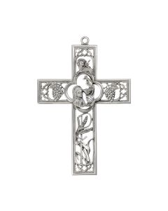 6" x 4 1/4" Cathedral Touch First Communion Girl Cross in Genuine Pewter
