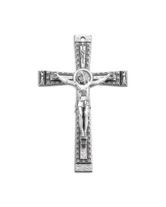 2" Antiqued Silver Oxidized Fancy Crucifix