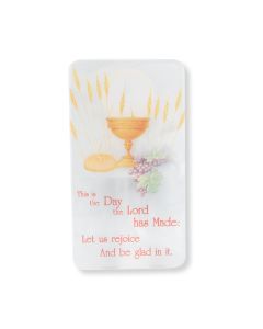 3 1/2" x 6 1/2" Communion Chalice and Grapes Image on Pearlized White Plaque