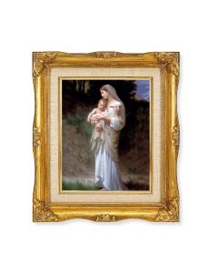  8"x10" Divine Innocence Textured Art Print in a 12"x14" Ornate Antiqued Gold Frame with Inner Linen Border
