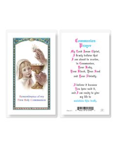 Communion Girl Holy Card
