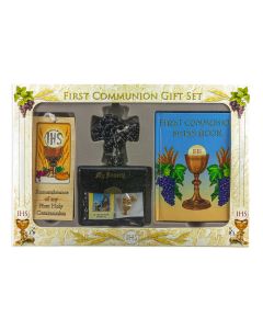 6pc Chalice Black First Communion Set -P65