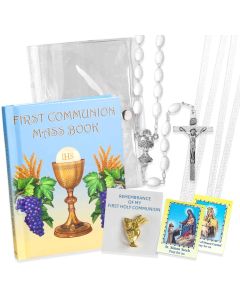 5pc Chalice First Communion Set in White   