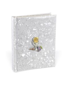 Child of God White Pearlized Communion Book with Chalice Medal on the Cover
