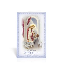 Cathedral Boy First Communion Greeting Card