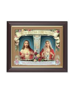10" x 12" Walnut Frame with Gold Inside Lip and a 8" x 10" House Blessing-SHJ-IHM Print