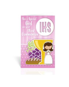 First Communion for Girl with Chalice Greeting Card
