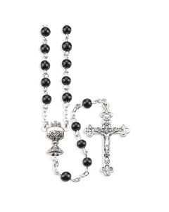 Black Bead Communion Rosary
