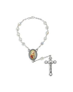 6mm St. Christopher Crystal Bead Auto Rosary