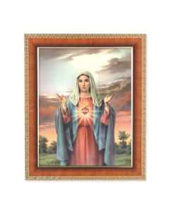 10 1/4" x 12 1/4" Cherry Frame with an 8" x 10" Immaculate Heart of Mary Print