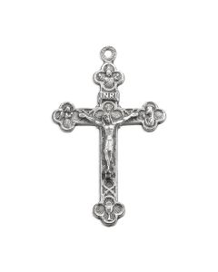 1 1/2" Antiqued Silver Oxidized Trinity, Angels & Eucharist Crucifix