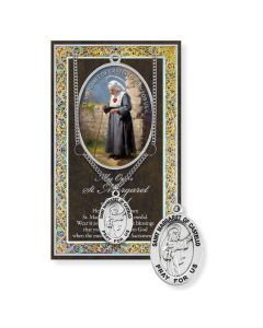 Saint Margaret of Castello Pewter Medal on 18" Chain with Biography and Picture Folder