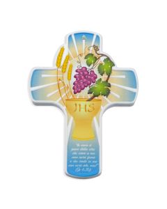 4" Communion Grapes and Chalice Resin Cross