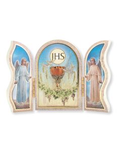 Communion Chalice Standing Natural Wood Triptych
