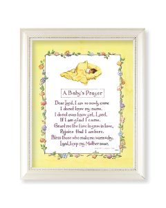 9 1/2" x 11 1/2" White Pearlescent Frame with an 8" x 10" A Baby's Prayer Print