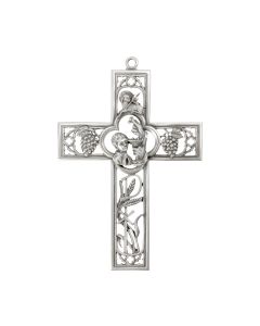 6" x 4 1/4" Cathedral Touch First Communion Boy Cross in Genuine Pewter