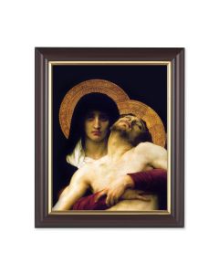 10" x 12" Walnut Frame with Gold Inside Lip and a 8" x 10" Bouguereau: The Pieta Print