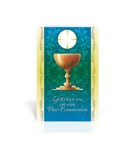 Chalice with Host First Communion Greeting Card
