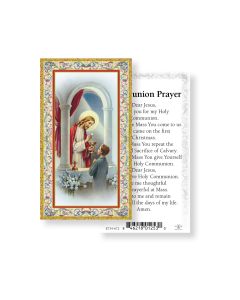 Communion with Boy Holy Card