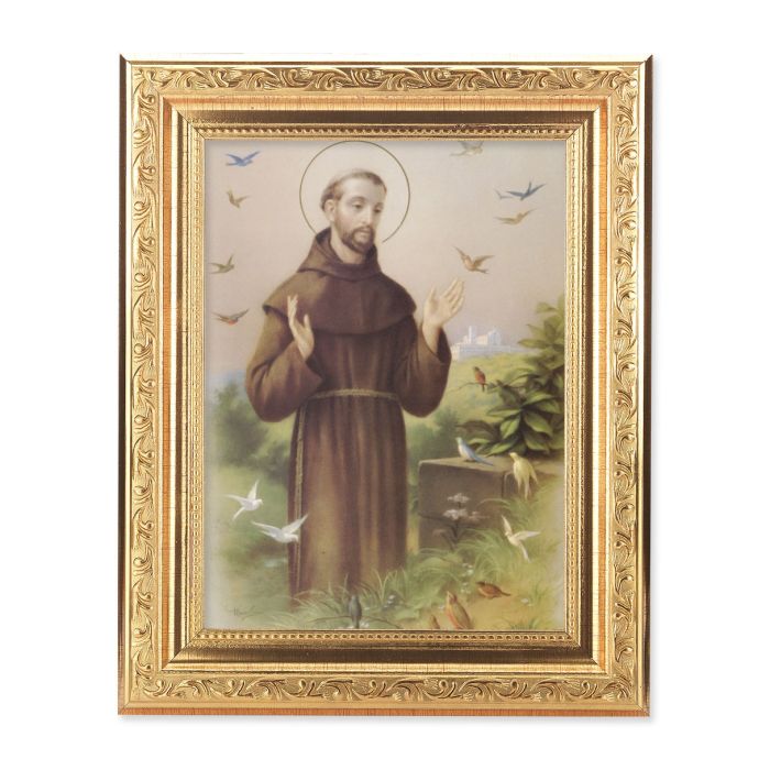 8 1/4" x 10 1/4" Gold Ornate Frame with a 6" x 8" Saint Francis Print ...