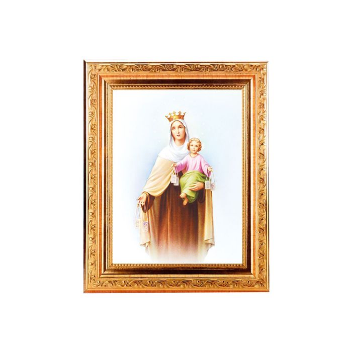 8 1/4" x 10 1/4" Gold Ornate Frame with a 6" x 8" Our Lady of Mount ...