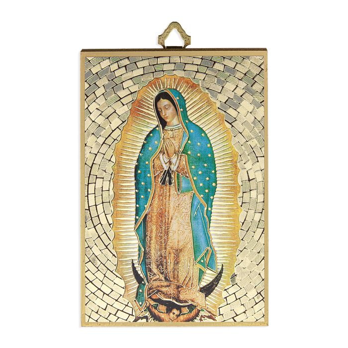 4"x6" Gold Foil Spanish Our Lady of Guadalupe Mosaic Plaque - William J ...